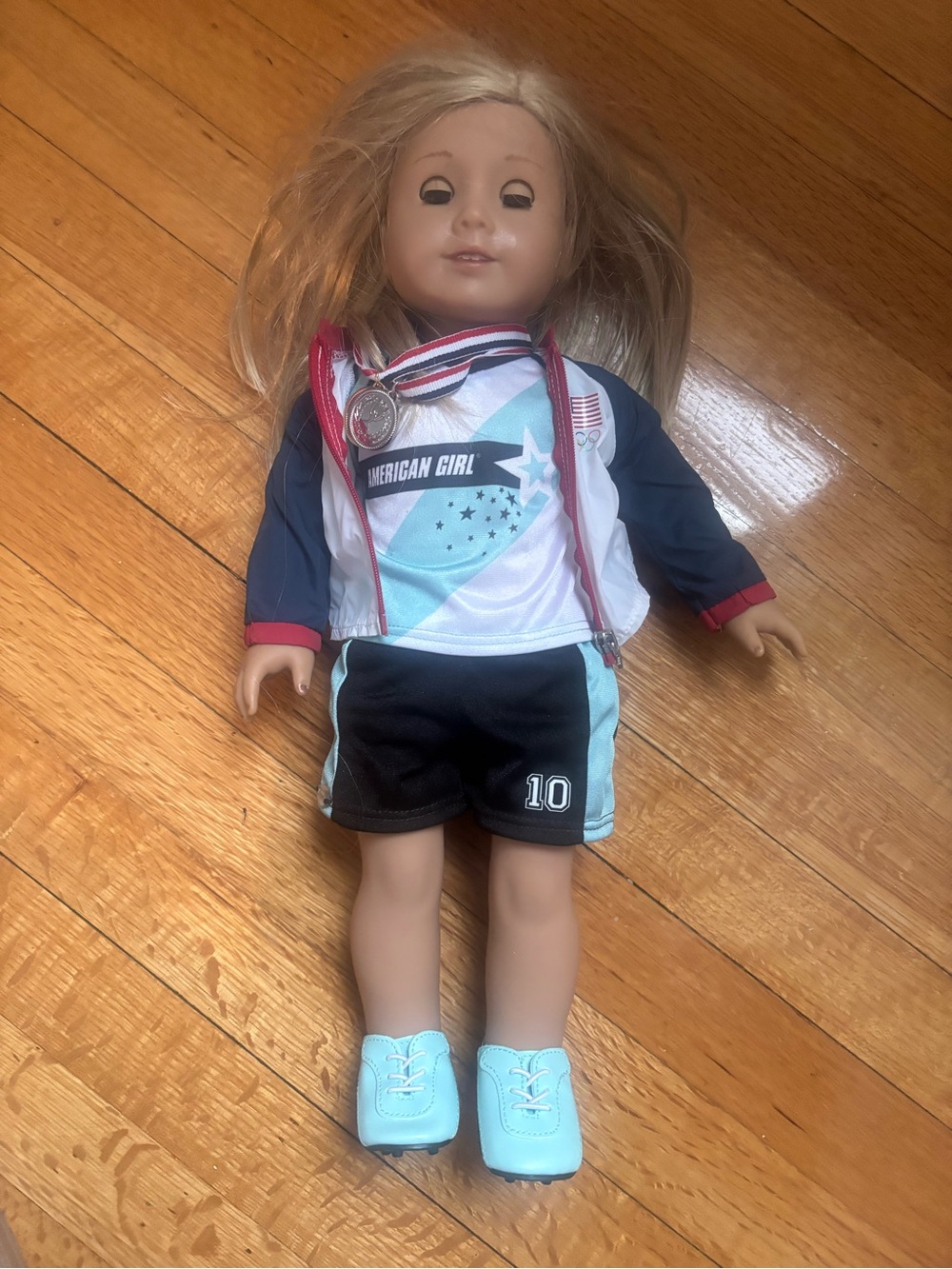 American Girl with Soccer & Olympics Outfit